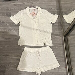 Victoria's Secret Cream Eyelet Pajama Set